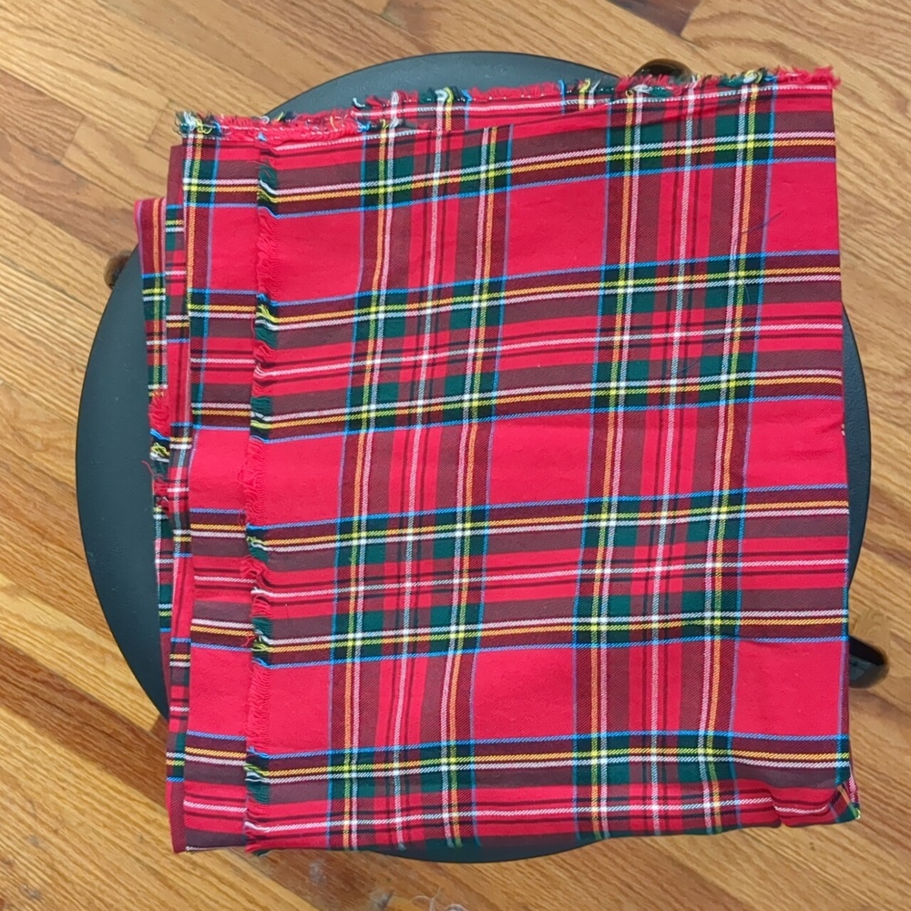 Red Tartan Christmas Plaid Sewing Fabric Cotton 1 Yard Woven